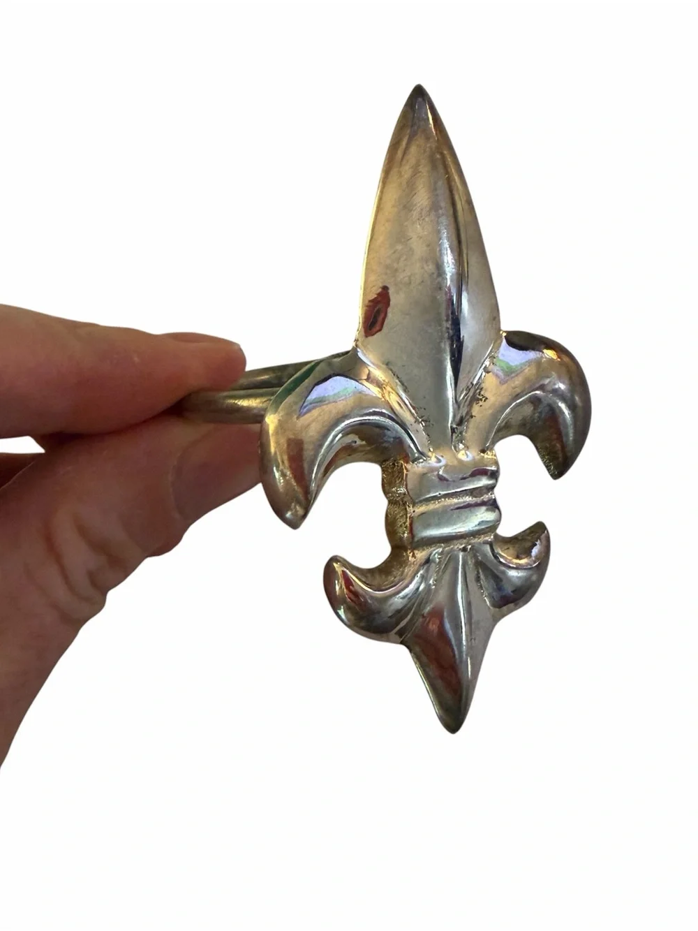 Set Of 8 Fleur de Lis Metal Napkin Rings Holders Silver Tone Pier 1 Imports